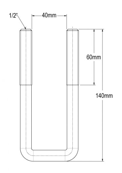 40 mm square axle U bolt suspension diagram